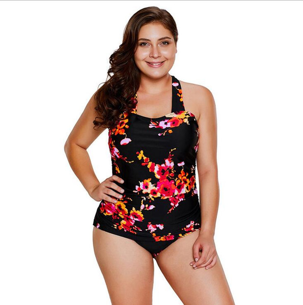 Wholesale 2018 Summer swimsuit printed swimming suit without steel ring Conservative Beach Bikini Set Swimsuit swimwear
