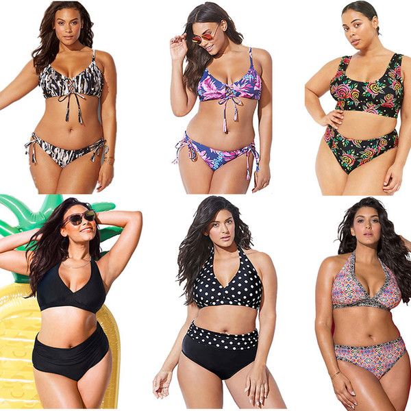 Plus size Swimsuits for Women Bikini 2019 two-piece High Waist swimwear Bikini Set Bathing Suit Beachwear swimsuit XL-4XL