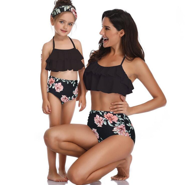 Bikinis 2018 Sexy Swimwear Women Swimsuit Push Up Brazilian Bikini Set Parent-child Summer Beach Bathing Suits female Biquini Beachwear