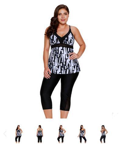 Wholesale 2018 Summer swimsuit cross sling half pants split bathing suit Conservative Beach Bikini Set Swimsuit swimwear