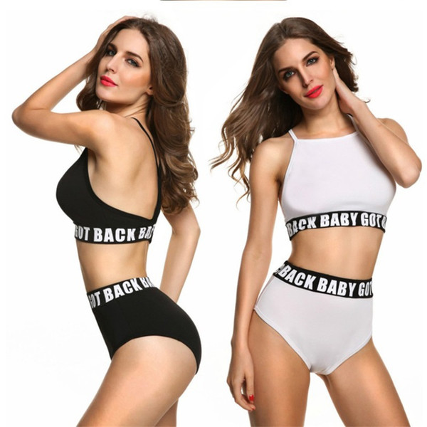 New Pattern Fashion Two Piece Suits Swimwear For Women Sexy Swimsuit Lady High Waist Sport Style Bikini 18dd W