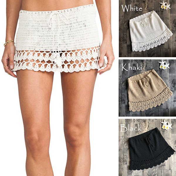 msormosia 2019 Handmade Crochet beach bikini short skirt ladies swimsuit beach sexy knit openwork skir sexy swimwear women
