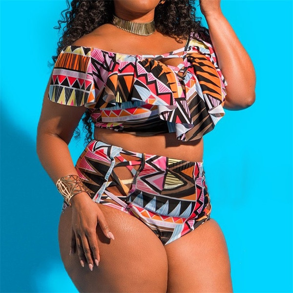 Femme Swimsuit Swimwear Lady Bikini Woman Plus Size Divided Body Two Piece Suits With Chest Pad Sexy Adult Fashion 30sc V