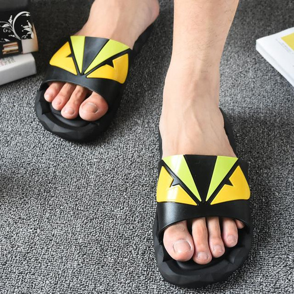 Cartoon Slippers Plastic Anti slip Soft Outdoor Sandals Creative Summer Couple Home Shoes Water Shoes 2pcs/pair CCA11522 10pairs