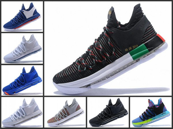 Top Air KD Basketball Shoes 2018 Top quality KD 10 Oreo Be True UniversIty Red White Chrome Kevin Durant Outdoor Sneakers Sports Shoes