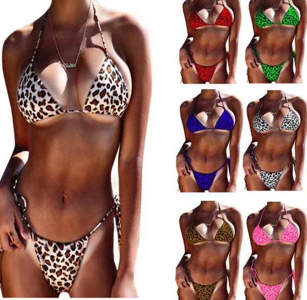 Bikini Summer 2019 Biquini Swimsuit Women Sexy Leopard Print Bikini Set Wrapped Chest Lady Split Bikinis Bathing Suit Women