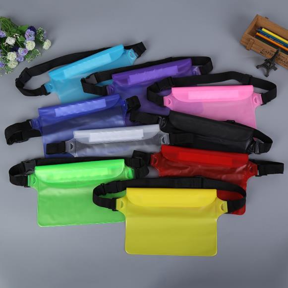 Waterproof Dry Pack Outdoor Swimming Drifting Waterproof Pouch Dry Bag PVC Waist Phone Cover Storage Protective Bag