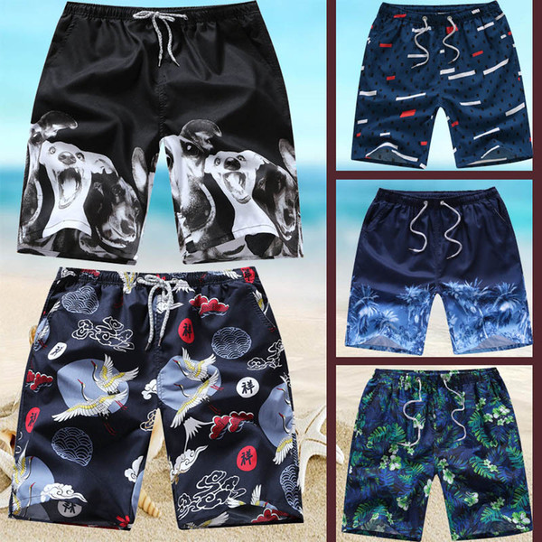 2019 Men Beach Swimwear 20 Colors Casual Elastic Printed Plaid Straight Tube Lovers Shorts Surfing Swimming Trunks Summer Quick Drying