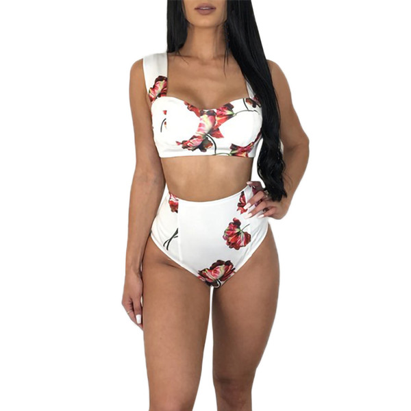 Beachwear Bikini Swimsuit Plus Size Swimwear Women 2019 Push Up Bather Suit Outdoor Sports Two Pieces Bathing Ruffled High Waist