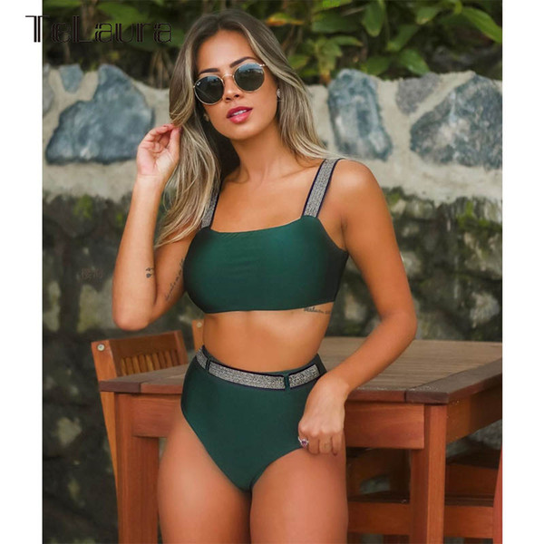 2019 New High Waist Bikini Swimwear Women Swimsuit Push Up Bikinis Women Bathing Suit Biquini Print Bikini Summer Beach Wear