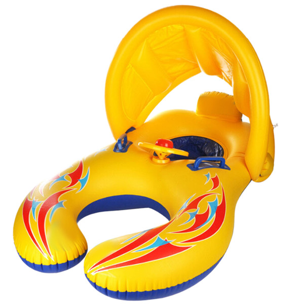 Infant Sunshade Seat Parent-Child Interactive Swimming Ring Inflatable Swimming Ring Inflatable Pool Retractable And