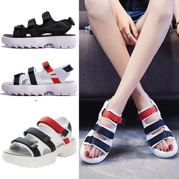 2019 Fashion Brand Designer Sandals for men women black white red Anti-slipping Quick-drying Outdoor slippers Soft Water Beach Shoes