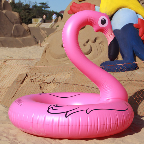 120CM 60 Inch Giant Inflatable Flamingo Pool Toy Float Inflatable Rose Pink Cute Ride-On Pool Swim Ring for Water Holiday Fun Party M749