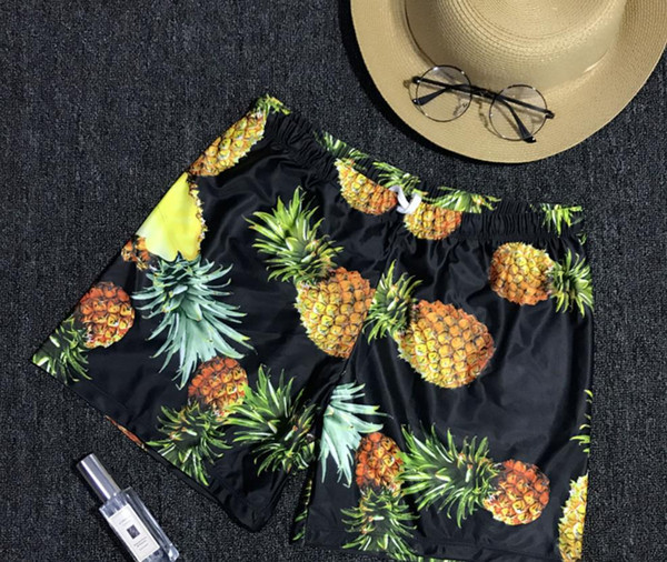 Men's Explosive Beach Pants 2019 New Printed Pineapple Swim Shorts European and American Summer Shorts 7632