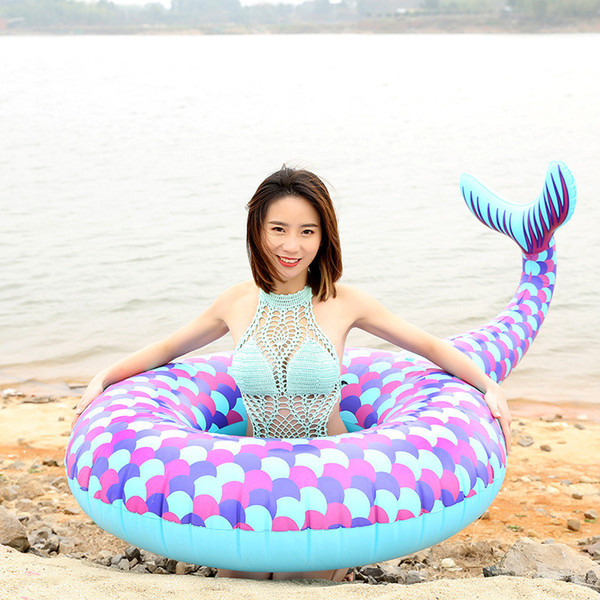 Mermaid Tail Float Swimming Ring Oversize Safety Adults Pool Floating Mat Super Cozy Creative Water Play Inflatable Tubes New mk406