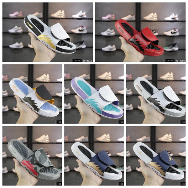 5 5s leather Sport slipp Designer Shoe air cushion sole Slides Summer Beach Indoor Flat Slippers Flip Flops sandal black white size 40-45