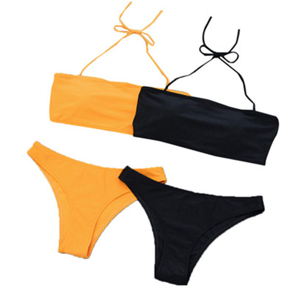 2019 New Sexy Bikinis Set Women Swimming Suit Plus Size Summer Beach Wear Black Two-Piece Bathing Wear for Women Bikinis Set Customize B07