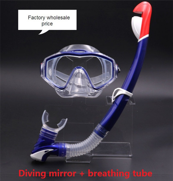 Large Frame Swimming Glasses Diving Mirror Breath Tube Two Piece Recessed Face Mask Underwater World M0515