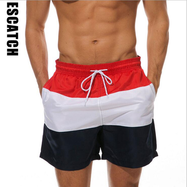 2019 Summer Swimwear Beach Pants Men Surf Shorts Wide Strip Mens Swim Boxer Trunk Shorts de bain homme