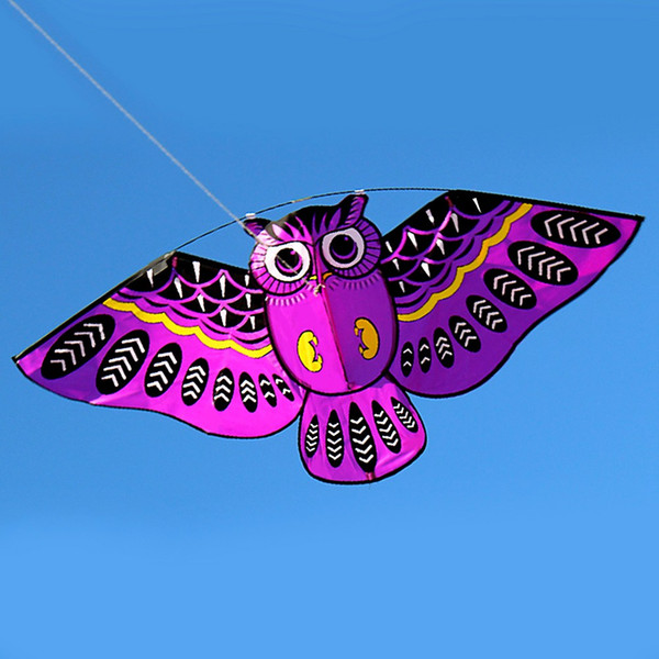 43 x 20 Inch Colorfu Cartoon Owl Flying Kite With Kite Line Easy Fly Kite with 50M Line Toys for Children Kids Gift Outdoor Tool