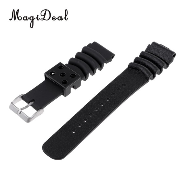 MagiDeal 20/22/24mm Universal Mens Silicone Watch Band Sport Diver Waterproof Wrist Strap Belt Replacement Accessories