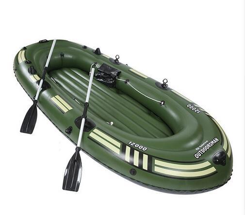 Inflable bote de remos con piezas de repuesto 320 kg 2/3/4 personas grueso resistente al desgaste inflable barco doble barco de pesca