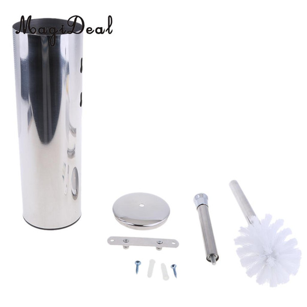 MagiDeal Beautiful Boat Marine Home Bathroom Stainless Steel Toilet Brush and Holder for Kayak Canoe Yacht Rafting Boat Access