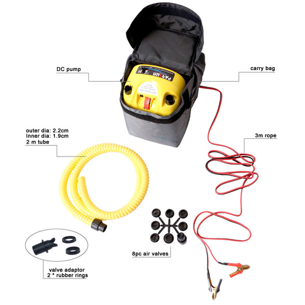 electrical high pressure DC12V electric air pump inflatable boat dinghy raft sup surf board stand up paddle kayak canoe C73002