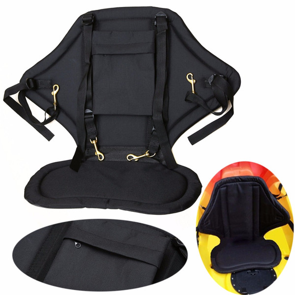 New Hot Adjustable Padded Kayak Seat Comfortable PVC Cushion Fishing Canoe Backrest Drifting Seat Black