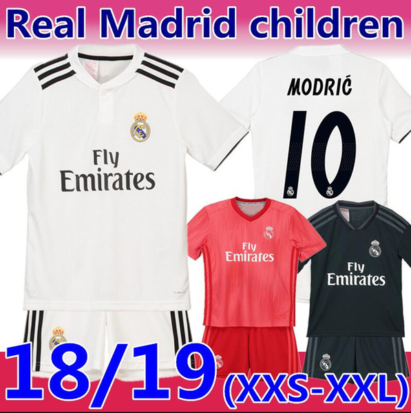 18/19 season MODRIC real Madrid kids Soccer Jersey Thailand quality#20 ASENSIO ISCO #11 BALE Mariano White Pink home young Football Shirts