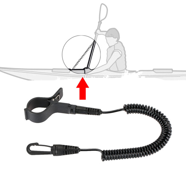 Elastic Coiled Paddle Leash for Kayak Canoe Rowing Boat Safety Rod Leash Kayak Accessory Stretch 1.9M