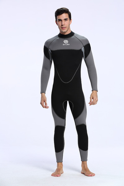 2017 Hot New design mens 3mm professional diving wetsuit one piece long sleeve Snorkeling Surfing wetsuit