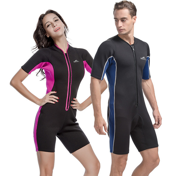 Short sleeve 2mm diving suit Wetsuits neoprene spearfishing diving suit women men wet suit surfing windsurf sports suits swimsuit onesies su