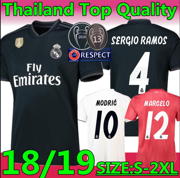 2018 2019 new season real Madrid #10 MODRIC #11 BALE blue soccer jerseys The champions league Marcelo ASENSIO ISCO pink Football