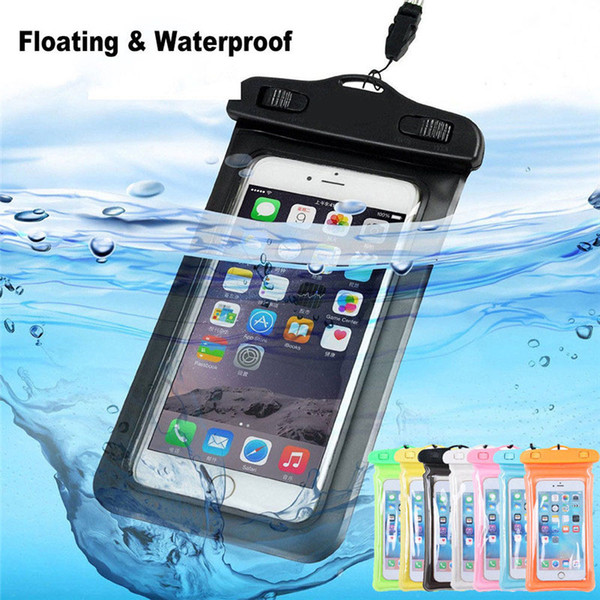 For iPhone XS XR X Dry Bag Waterproof Case Bag PVC Protective Universal Phone Bag Pouch Compass Bags For Diving Swimming 6.2inch Smartphone