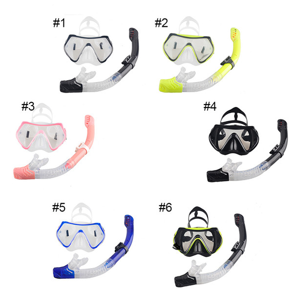 Professional Scuba Diving Mask Snorkel Anti-Fog Goggles Glasses Set Silicone Swimming Fishing Pool Equipment 6 Color 2506017