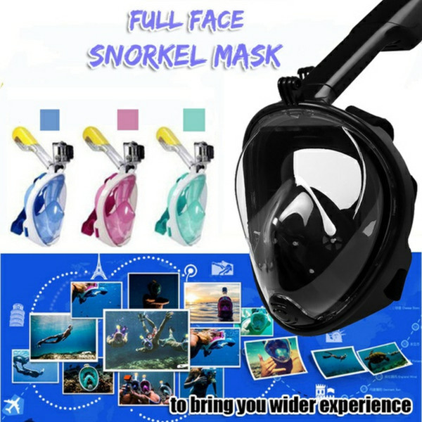 Best Full Face Snorkel Mask Scuba Diving Mask Anti Fog Diving Snorkeling Gear 6 Colors Underwater Breathing Mask With Waterproof Earplug