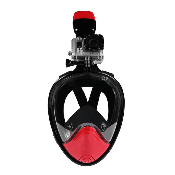 Wholesale- Underwater Brand Sucba Anti-fog Diving Mask Full Face 180 Degree Wide View Quality Snorkeling Set Easy Breath Safe 2 Colors