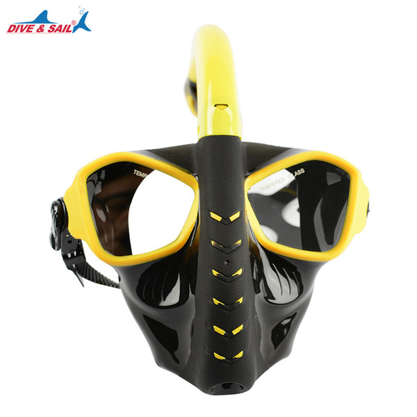 Genuine snorkeling Full Face Diving Mask 180 view curve Panoramic for adult snorkel diving