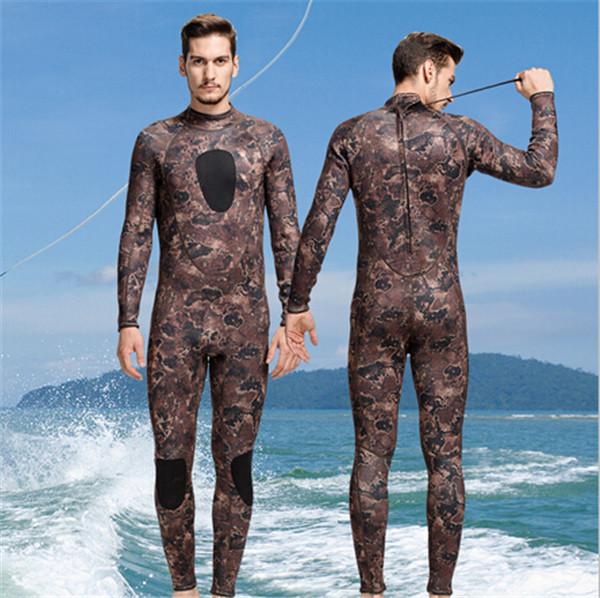 Men's 3mm Neoprene Winter Wetsuit Camouflage Swimwear Rash Guard Long Sleeve Full body Diving Suit Green Grey XXL Free Shipping