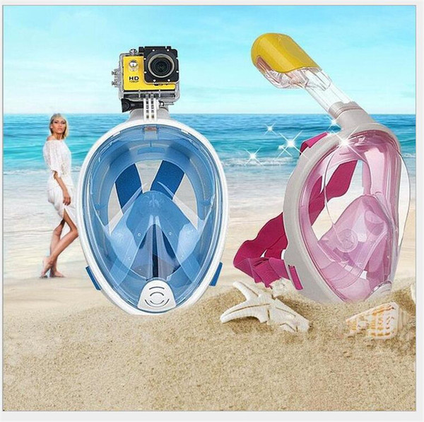 Underwater Breathable Mirror surface Anti Fog Diving Mask Snorkel Swimming Scuba Mergulho 2 In 1 Full Face Dive Snorkeling Mask