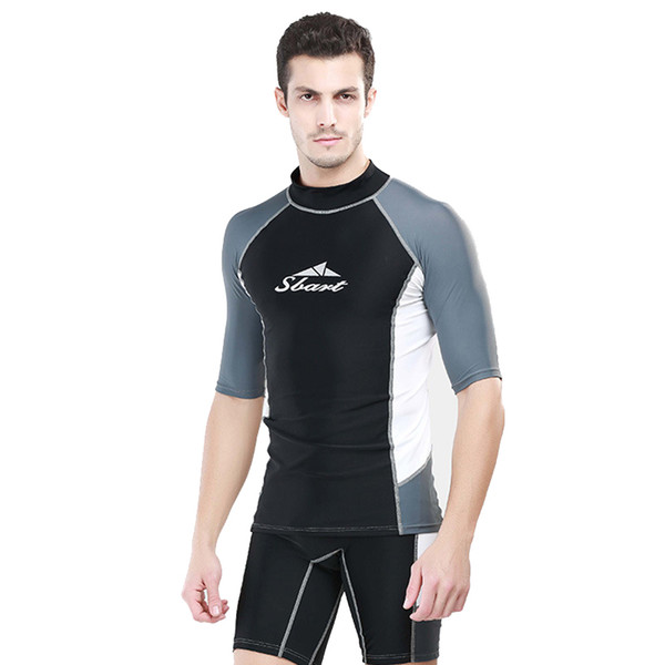 PC Half Sleeve Rash Guards Men Wetsuits T Shirts Or Shorts Surfing Swimwear Bathing Suits Diving Suits