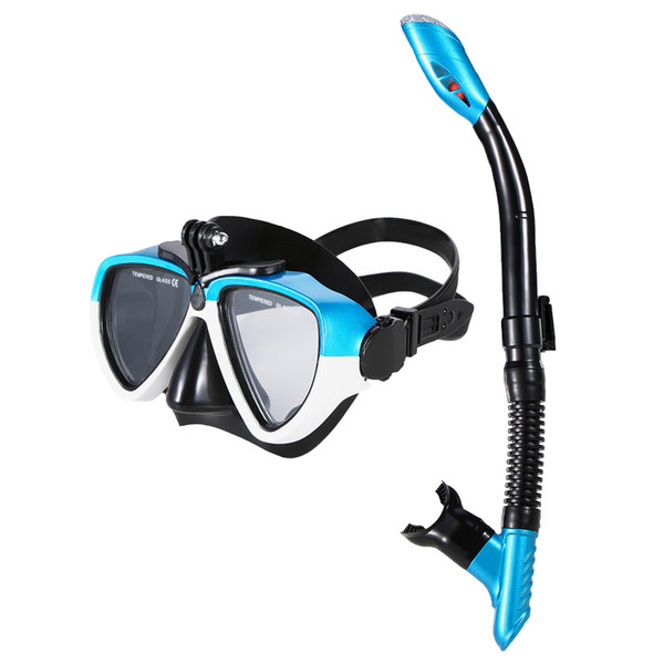 Lixada Professional Silicone Diving Mask Snorkel Anti-Fog Goggles Set Diving Glasses with Dry Snorkel Tube Swimming Equipment