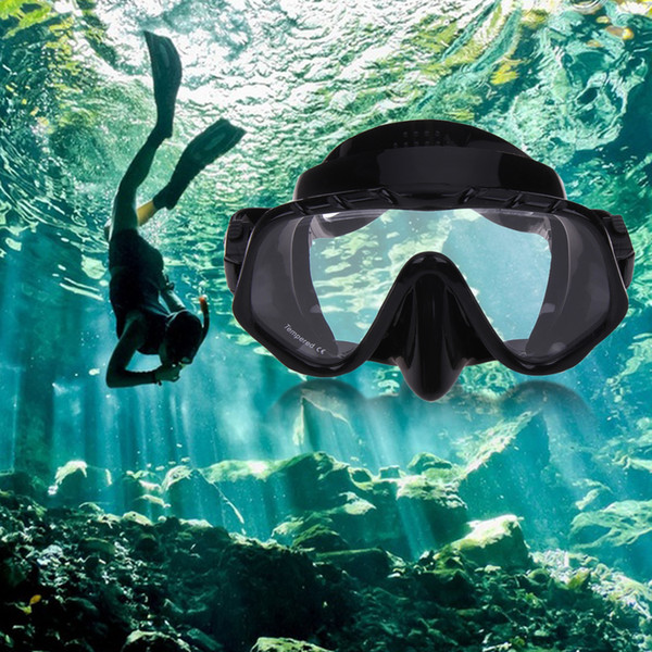 Diving Protective Silicone Skirt Strap Snorkel Mask & Goggle with Great Vision&Tempered Glass Diving Set