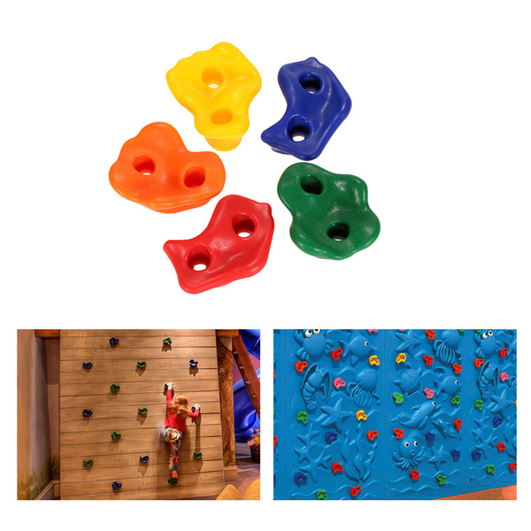 2018 5pcs Rock Climbing Holds Wall Rock Climbing Stones Kit Set Backyard Kids Toys with Mounting Hardware Screws Climbing Accessories