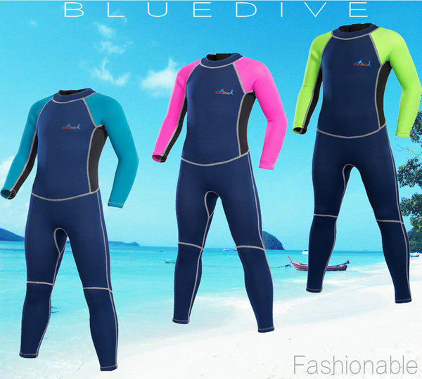 2mm long sleeve UV protection warm 3-14 age children wetsuits diving swimming suit for kids