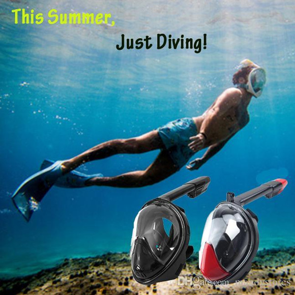 Wholesale- 2017 New Full Face Snorkeling Diving Mask 180 Degree Wide Viewing Swimming Masks Liquid Silicone Set for Agents