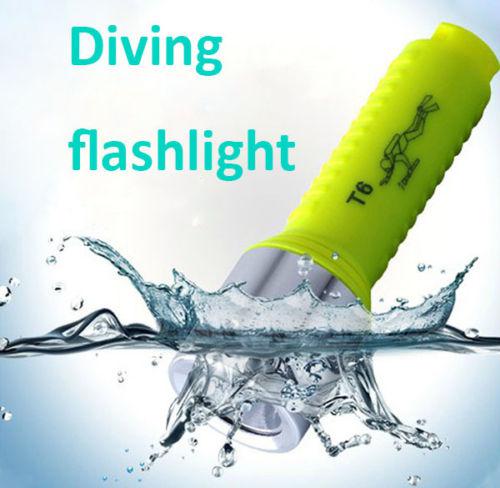 Waterproof 1600LM CREE XM-L T6 LED Underwater Diving Flashlight Torch Lamp 18650 Free Shipping