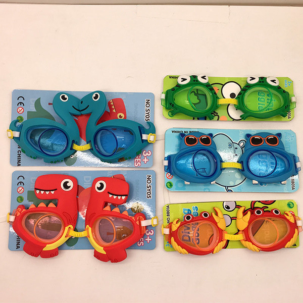 New Diving Goggles For Kids Cartoon Goggles Dinosaur Crab Frog Hippo Scuba Mirror Silicone Goggles Waterproof Mirror