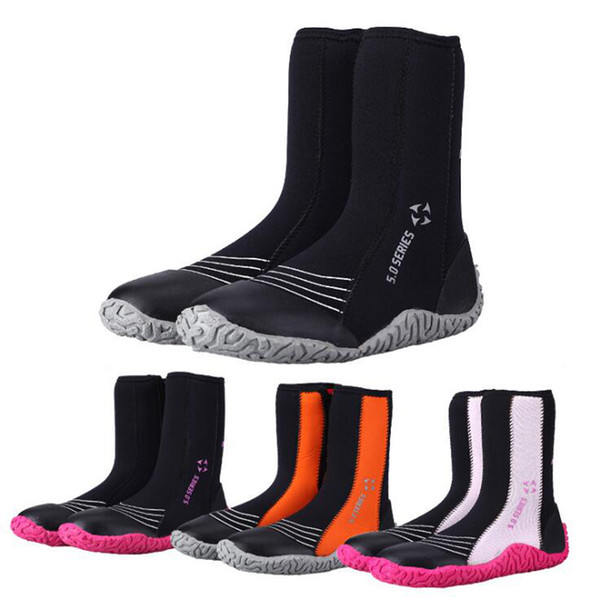 5MM High Diving Shoes Surfing Drifting Slip Warm Shoes Snorkeling Flipper Boots Seaside Beach Shoes Surfing Booties OOA4940